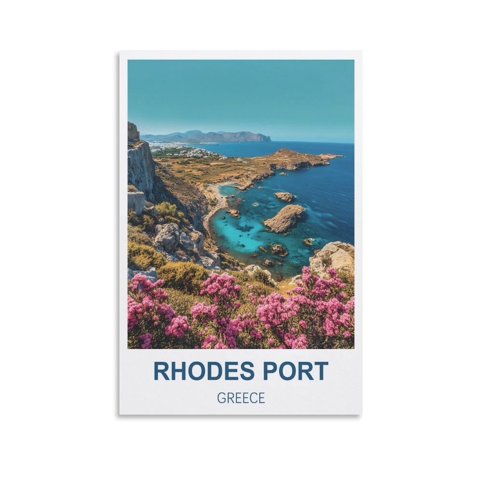 Jigsaw Puzzle 2000 Pieces Puzzles for Adults Rhodes Port Greece Challenging Puzzles Hard Puzzle for Family Decorations 70x100cm