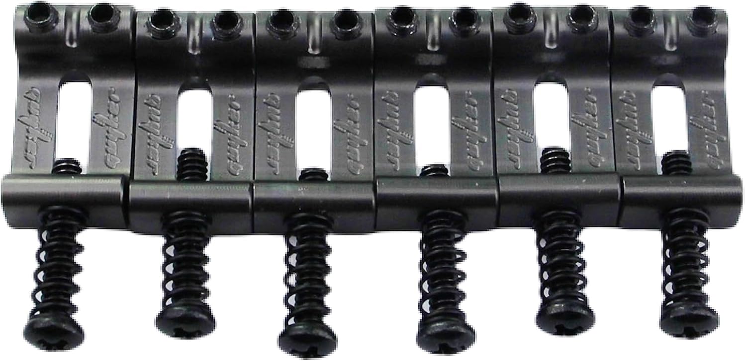 Guyker 10.5mm Tremolo Bridge Bent Brass Saddles, Bridge Saddles Tremolo System Replacement Part Compatible with Strat ST TL Electric Guitar(Set of 6, brown)