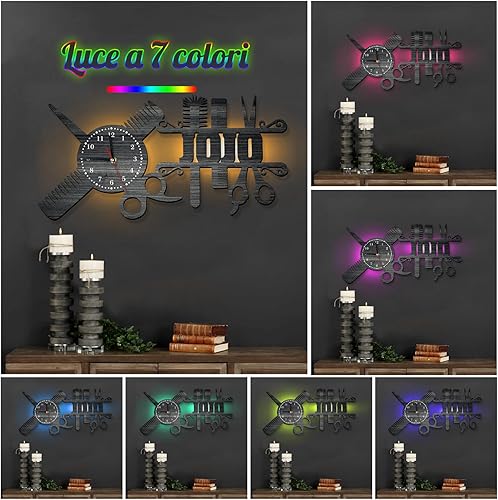 Miniatura 3 de Reloj de pared de madera personalizado con textonombre personalizado, reloj de pared para salón de diversión, peluquería y peluquería, regalo único