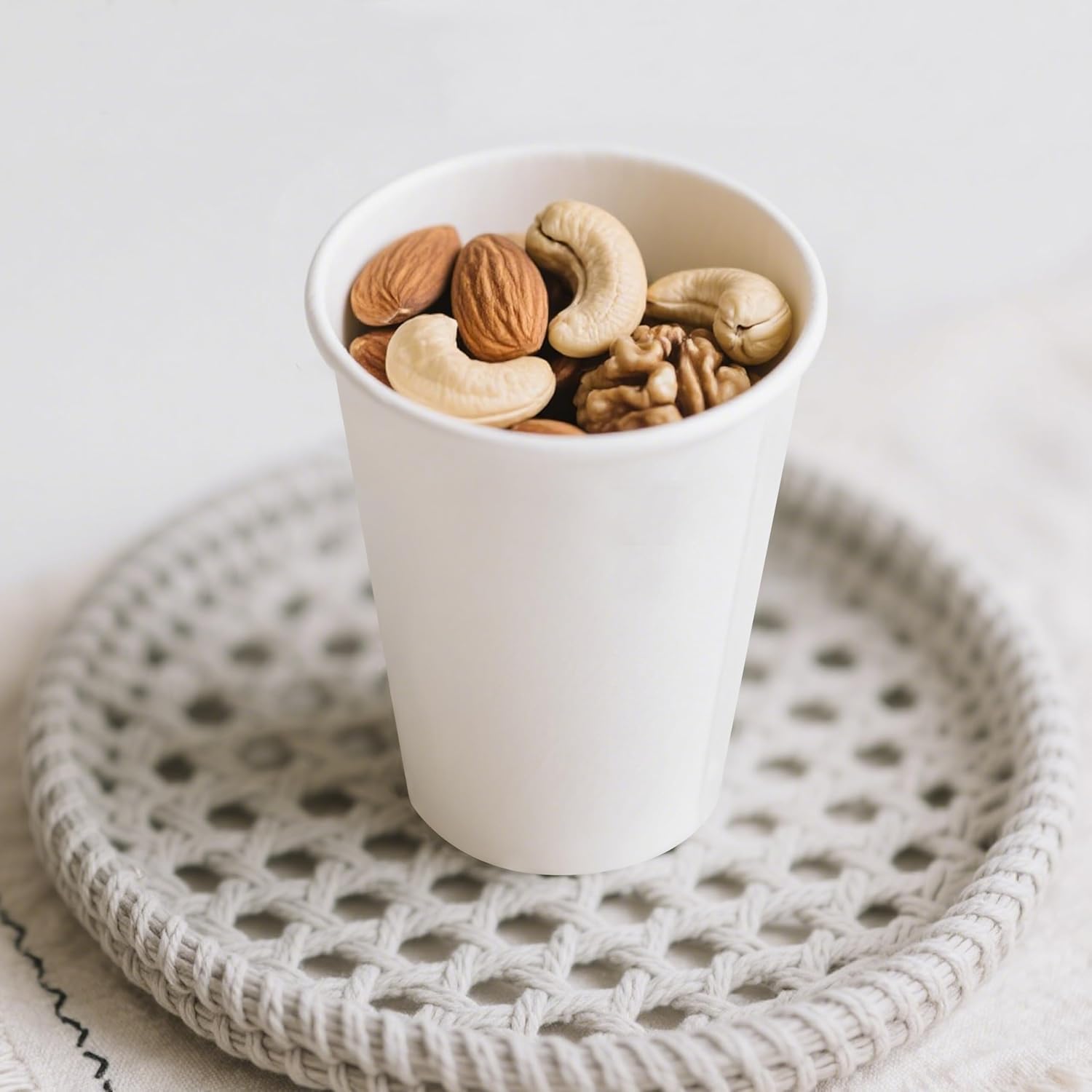 Disposable Paper Coffee Cups,12 oz [120 Count] White Paper Cups, Perfect for Cold and Hot Drinks,Food-Grade Paper,Thickened - Image 3