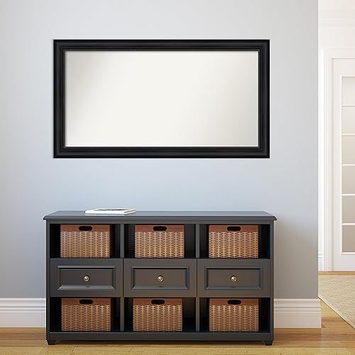 Miniatura 5 de Amanti Art Espejo de baño negro para sobre fregadero, 27 x 49 pulgadas, espejo rectangular negro Astor, marco de madera tradicional de gran tamaño,