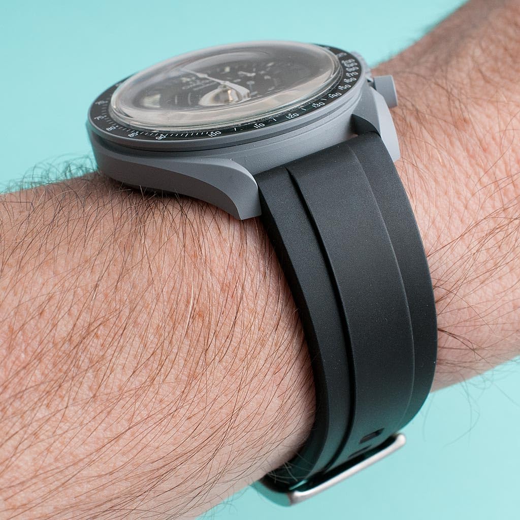 StrapHabit Extra Long Watch Strap for Large Wrists - Quick Release Rubber Band FKM 20mm 22mm - Image 5