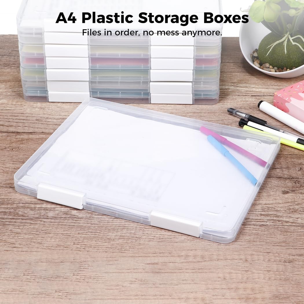 8 custodie in plastica A4 per archiviazione, per ufficio, scuola, album di ritagli, riviste, accessori