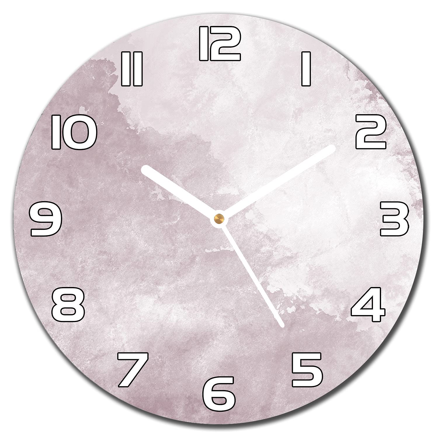 Horloge en verre de cuisine salon moderne aiguilles blanches texture grunge