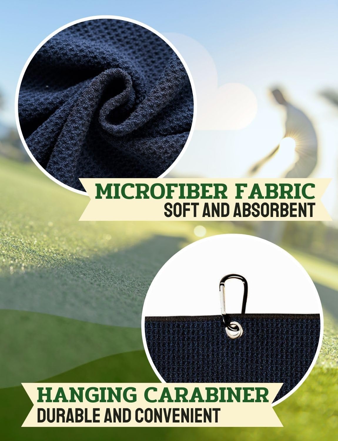 Brother Gifts Golf Towels, Golf Accessory for Golf Bags, Golf Gifts for Men on National Golf Day, Retirement, 16x24in Microfiber Golf Towel, Black - Image 5