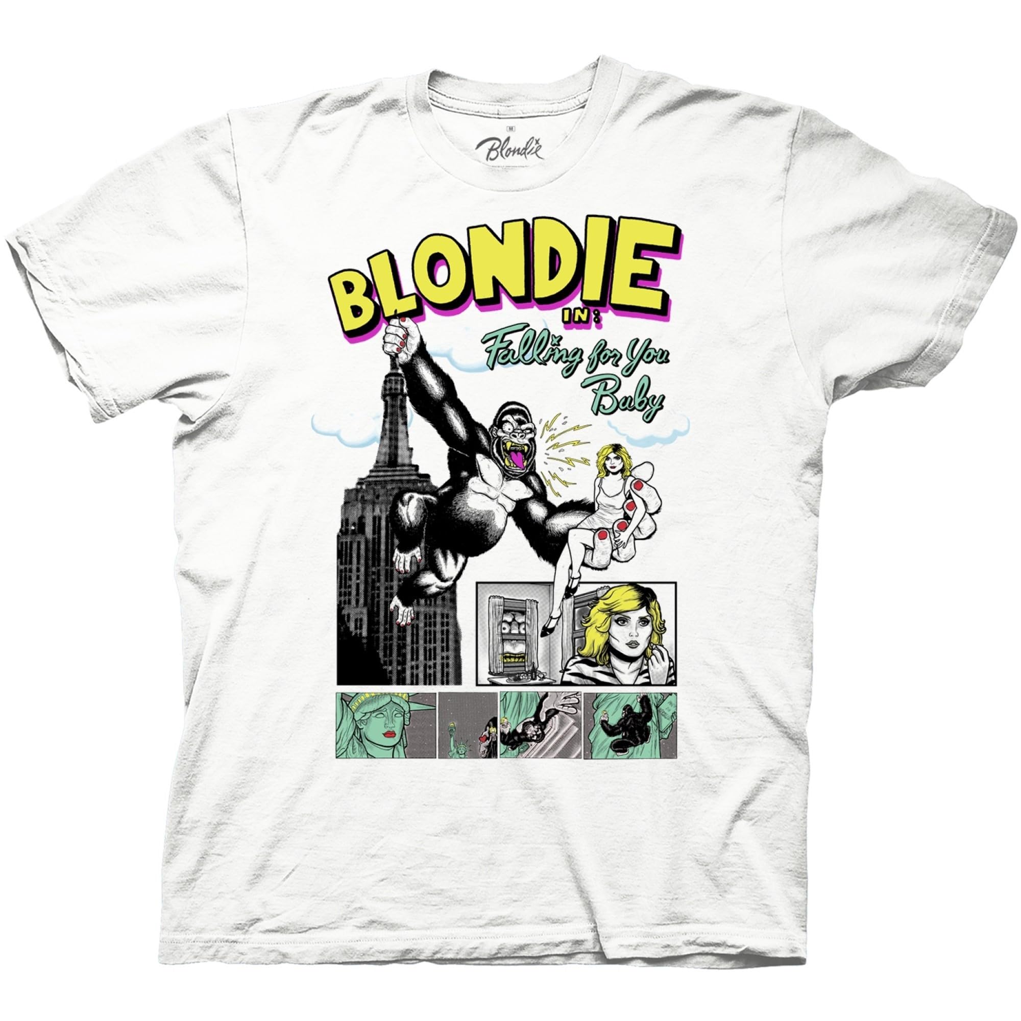 Ripple Junction Blondie Men's Short Sleeve T-Shirt Rock Band New York King Kong Falling for You Baby Officially Licensed