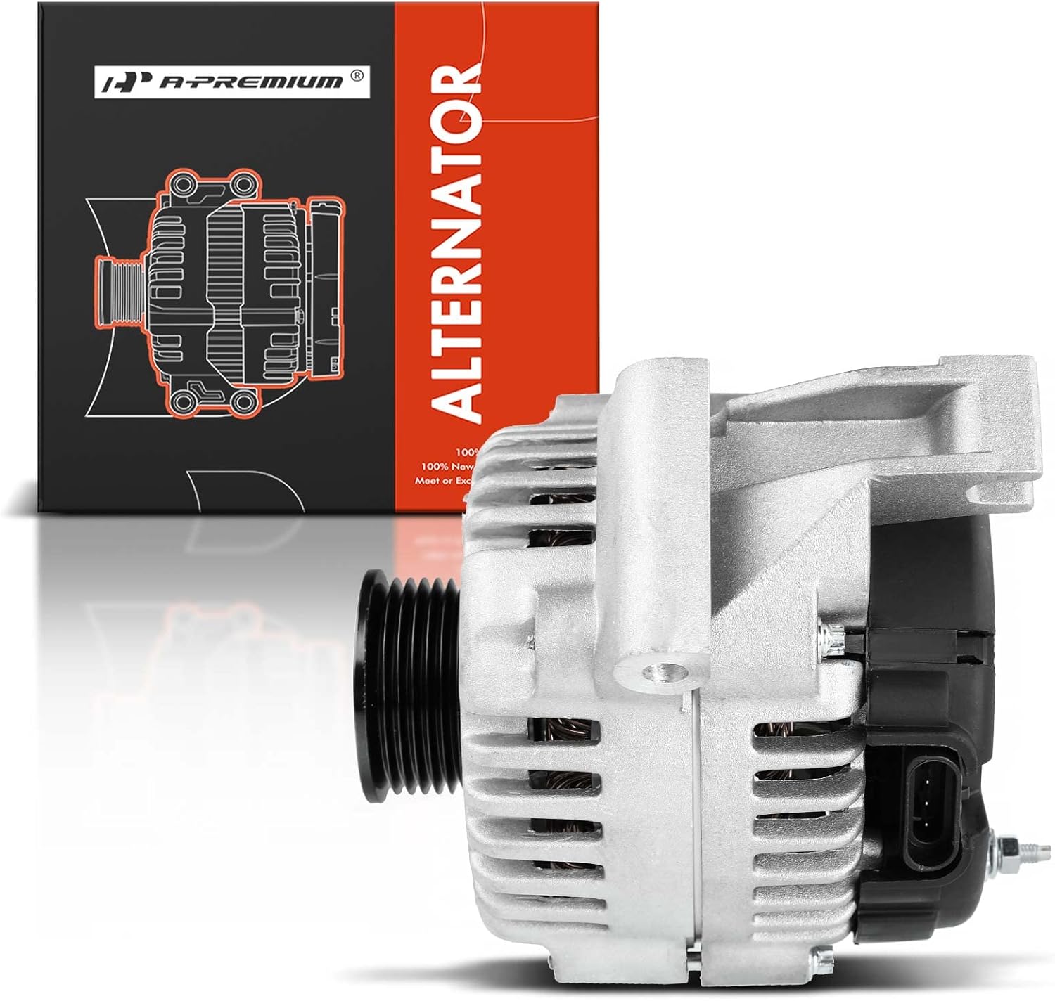 A-Premium Alternator Compatible with Buick LeSabre Pontiac Bonneville 2000 2001 2002 2003 2004 V6 3.8L, 12V 105A Clockwise 6-Groove Pulley, Replace# 10464439, 10480411, 25744164