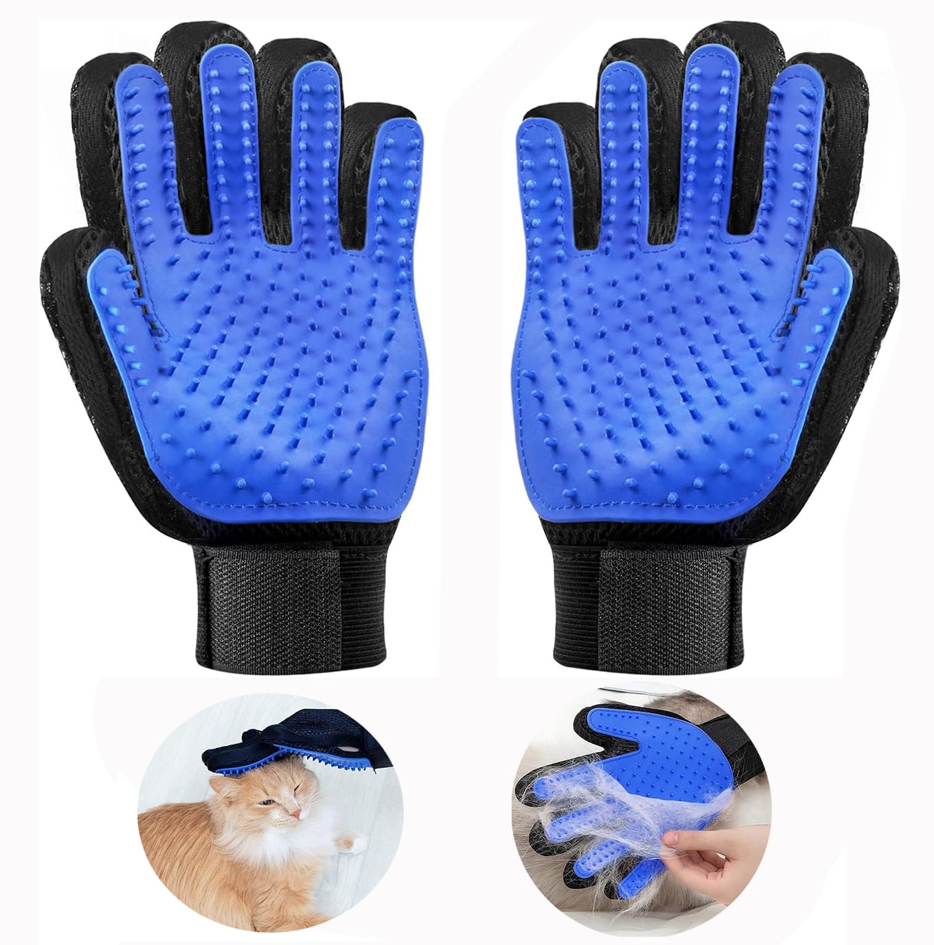 Dog Washing Gloves,1 Pair Efficient Pet Hair Remover,Pet Brush Glove Dog Brush Glove,Furniture Pet Hair Remover,Pet Massage Glove for Dogs,Cats,Rabbits,Horses with Long