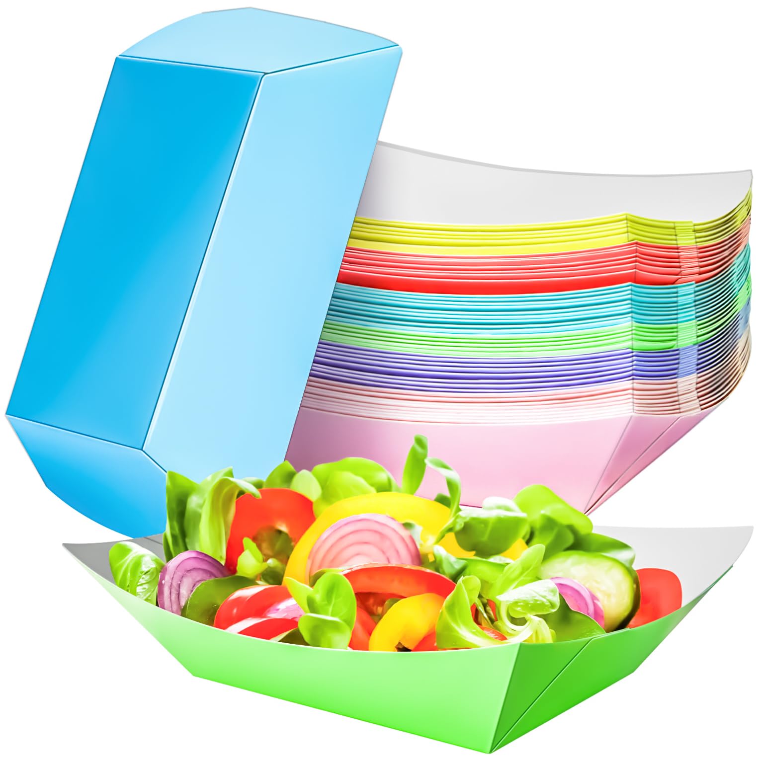 30-Pack 2LB Paper Food Boats - Disposable Kraft Serving Trays For Parties, Snacks & Food Service
