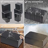 Vista 7 de Caja de conexiones, Caja de proyectos Zulkit IP65 impermeable para exterior cajas de plástico ABS Cajas eléctricas electrónicas negras 10.4 x 7.2 x