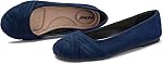 Veittes Women's Wide Width Flat Shoes - Comfortable Casual Round Toe Slip On Dress Ballet Flats for Office Work