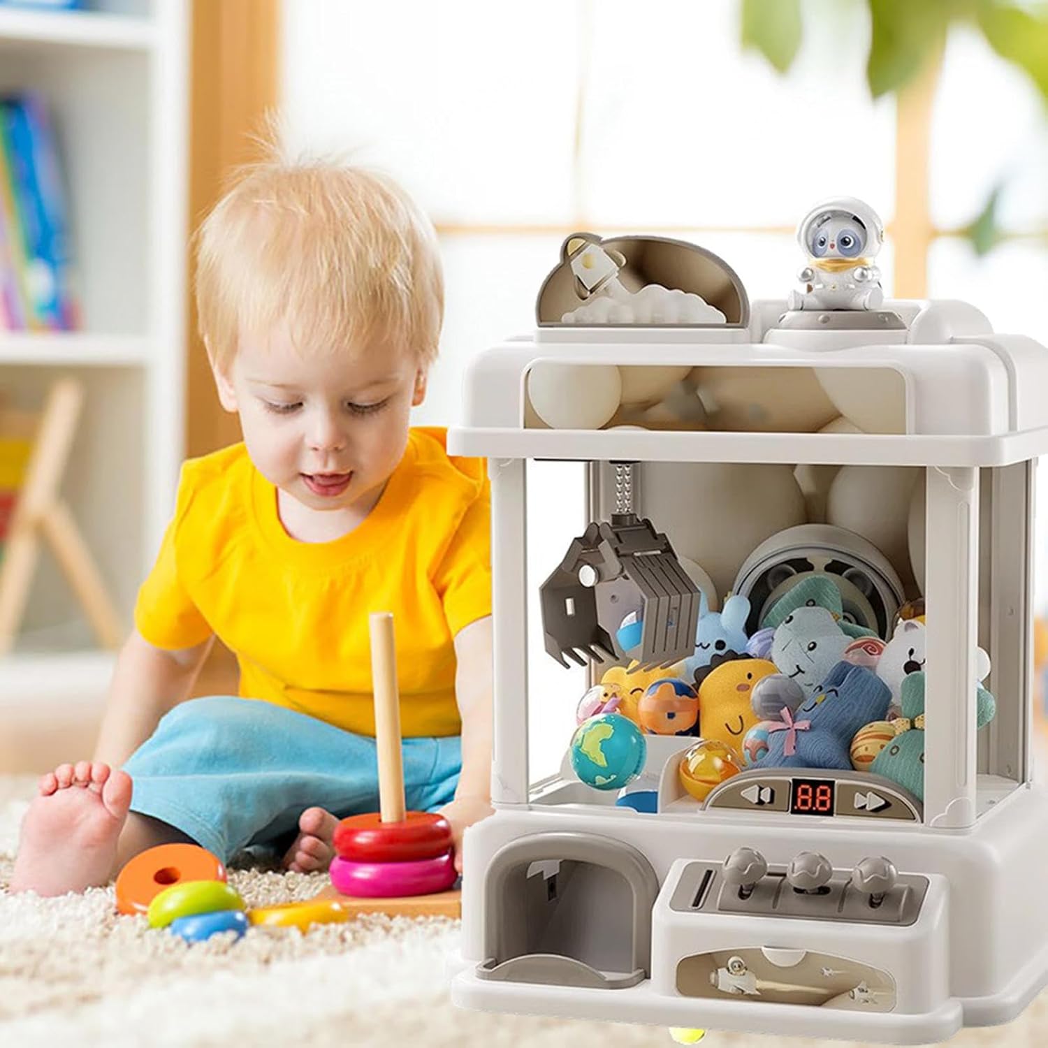 クレーンゲーム オモチャ, クレーンゲーム 音楽と照明付き,2個パンダ人形,人形25体,とカプセル 20個を持ってい, ufoキャッ