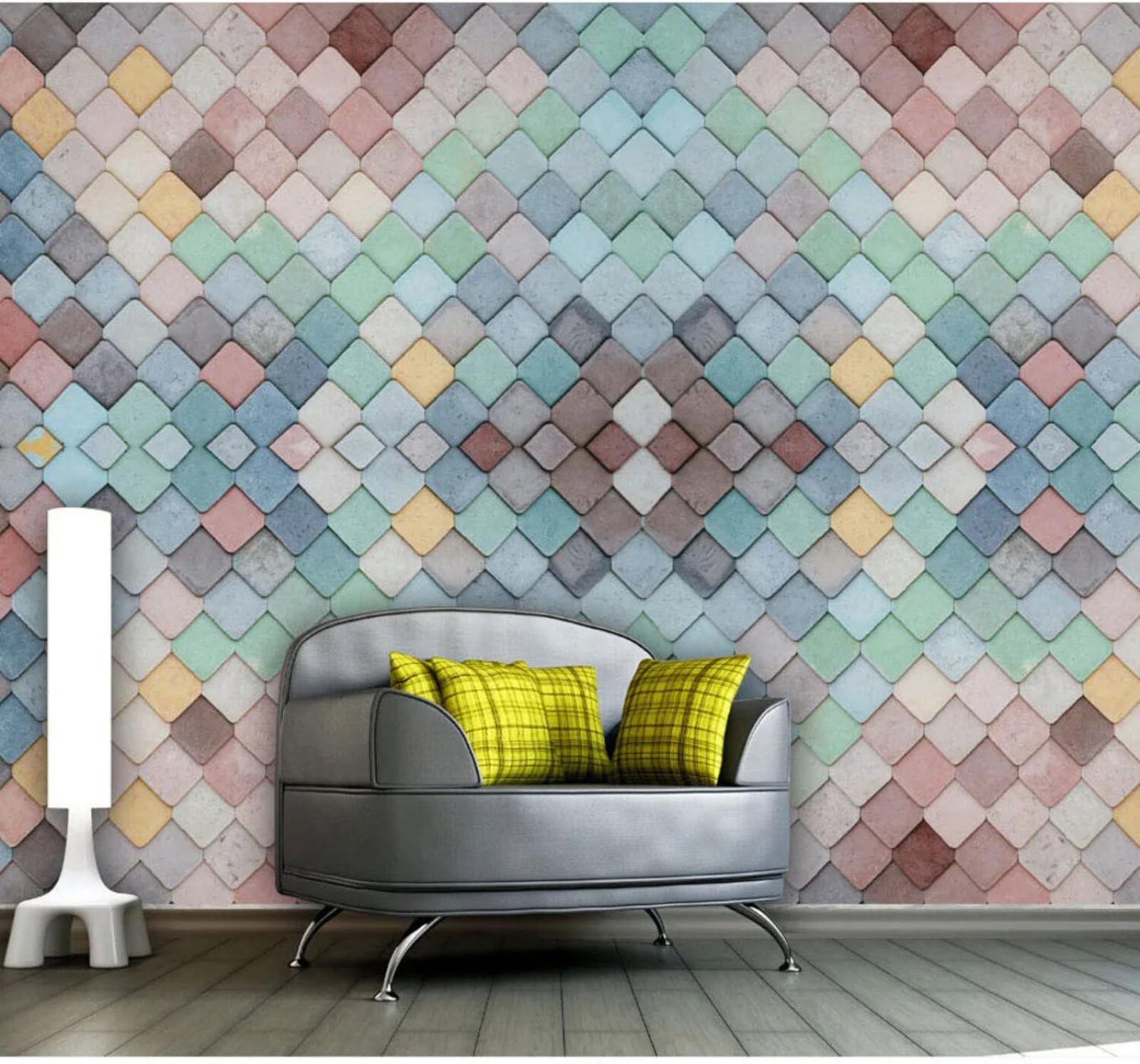 Abstract Vintage Colourful Geometric Patterns 3D Wallpaper Easy Install Feature Office Living Room Sofa Bedroom TV Background Wall Decoration-250cm×170cm