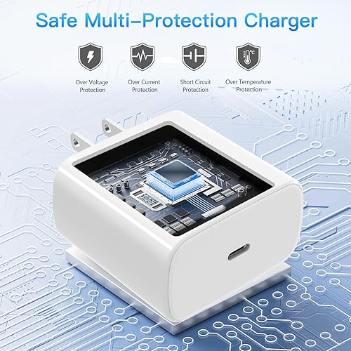 Miniatura 4 de Bloque de carga súper rápido de 45 W, paquete de 2 bloques de carga rápida tipo C con cable de carga USB C de 6 pies compatible con Samsung Galaxy