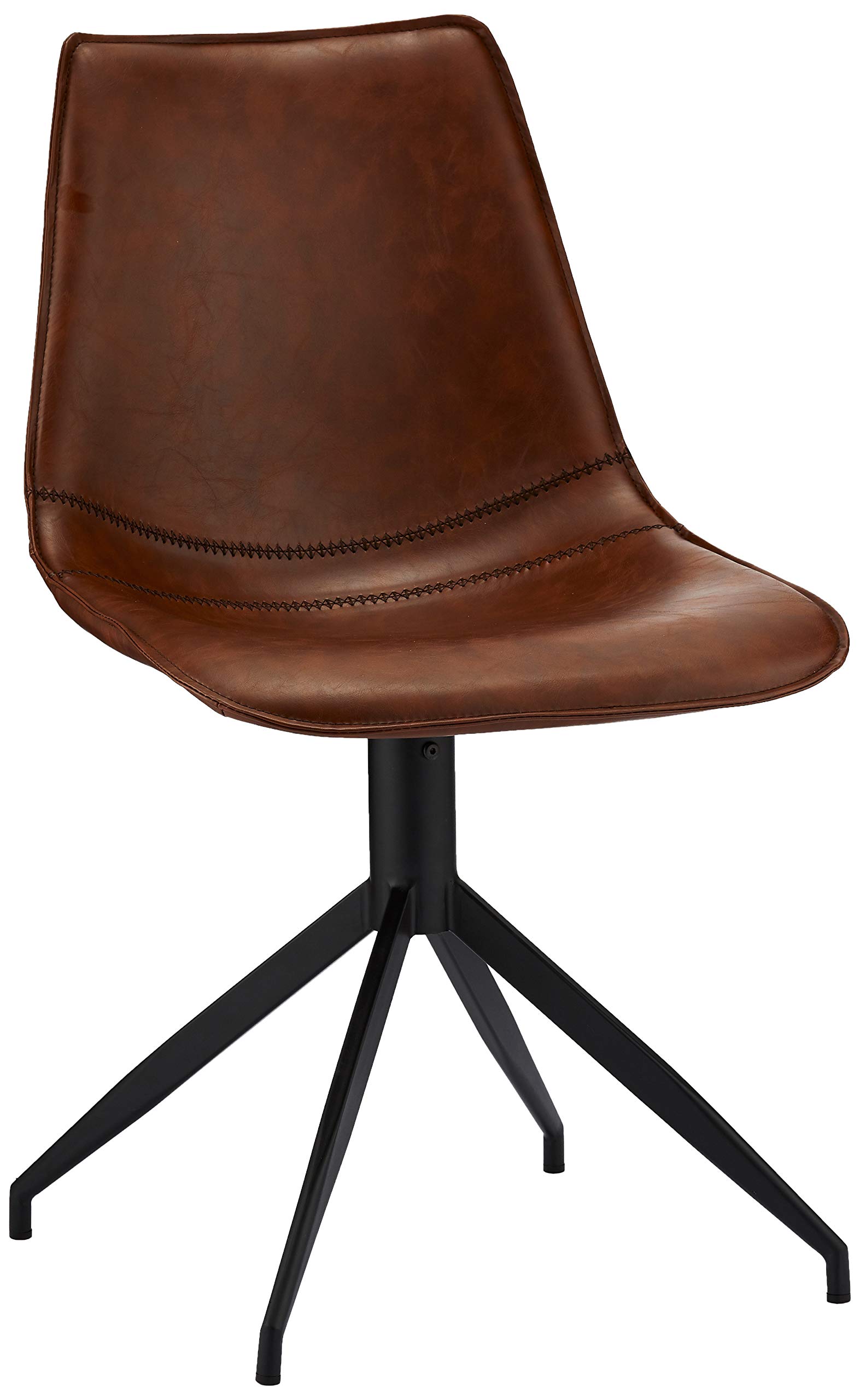 Chaise de salle à manger pivotante marron Isabel lot de 2 chaises simili cuir de salon bureau
