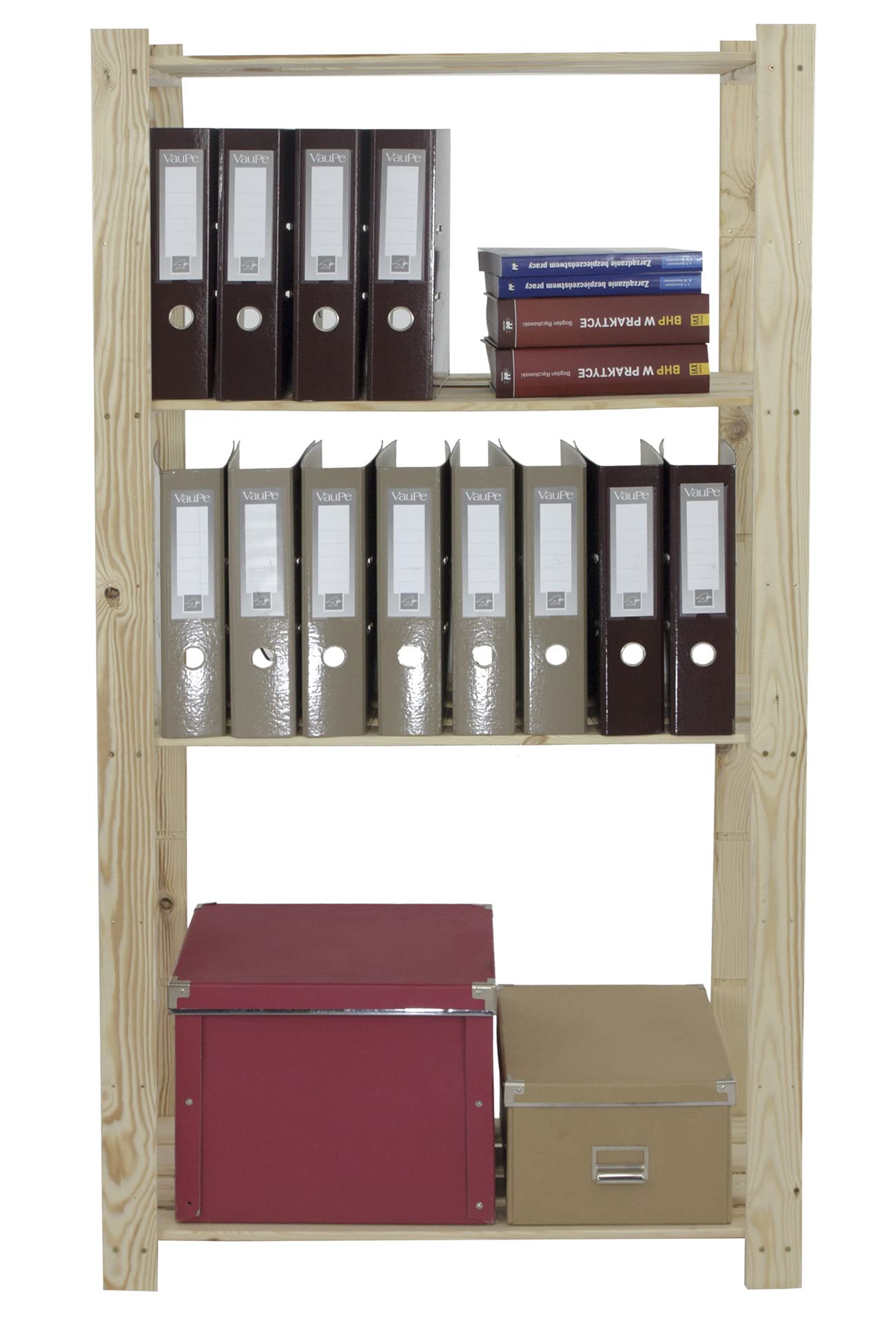 Scaffale in legno per cantina, magazzino, libri, cucina, serie B 17-24