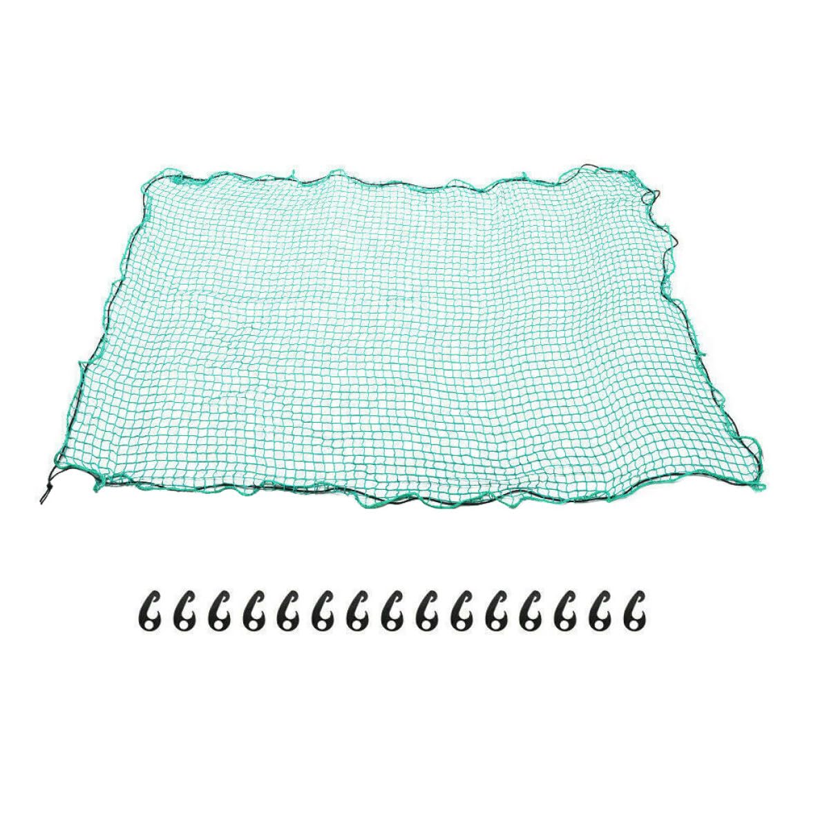 OUNONA Rete di Copertura Estensibile per Cassone Camion 2,5x3,5 M in Nylon con Corde Elastiche e 15 Ganci, Rete da Carico per Pick-up, Rimorchi e Portapacchi, Protezione Sicura