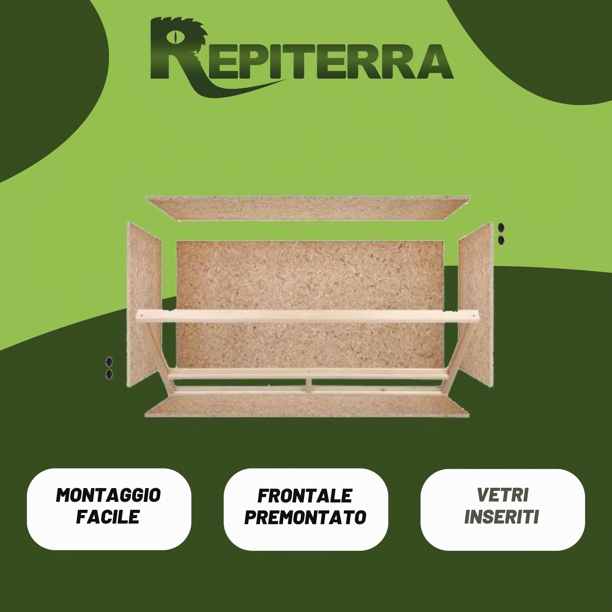 Grande terrario rettile terrario indoor ventilazione frontale per serpenti e lucertole, Beige, 120x60x60cm - Side Vent