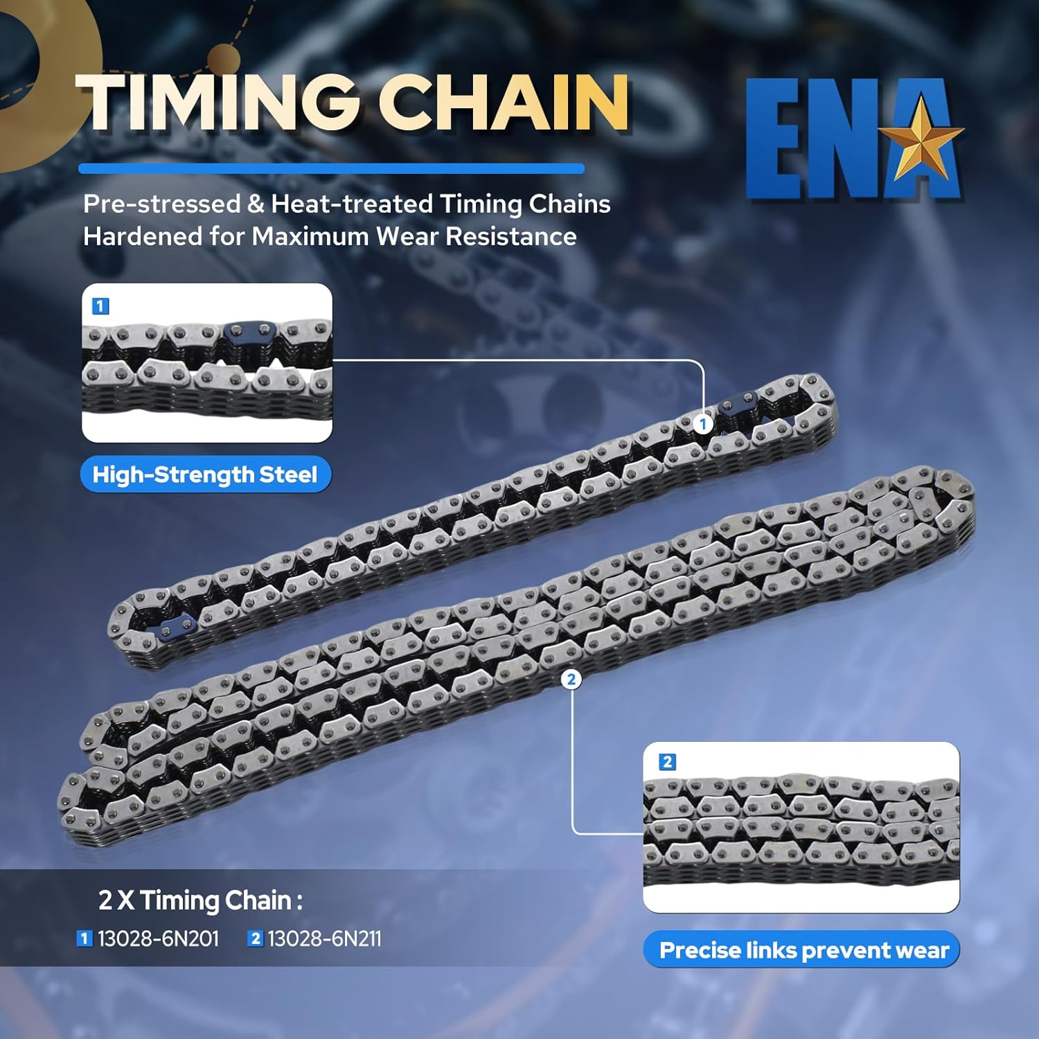 ENA Timing Chain Kit Compatible with Nissan Altima Sentra X-Trail 2.5L L4 2002 2003 2004 2005 2006 Replacement for DDM-NS2500 TK638 QR25DE