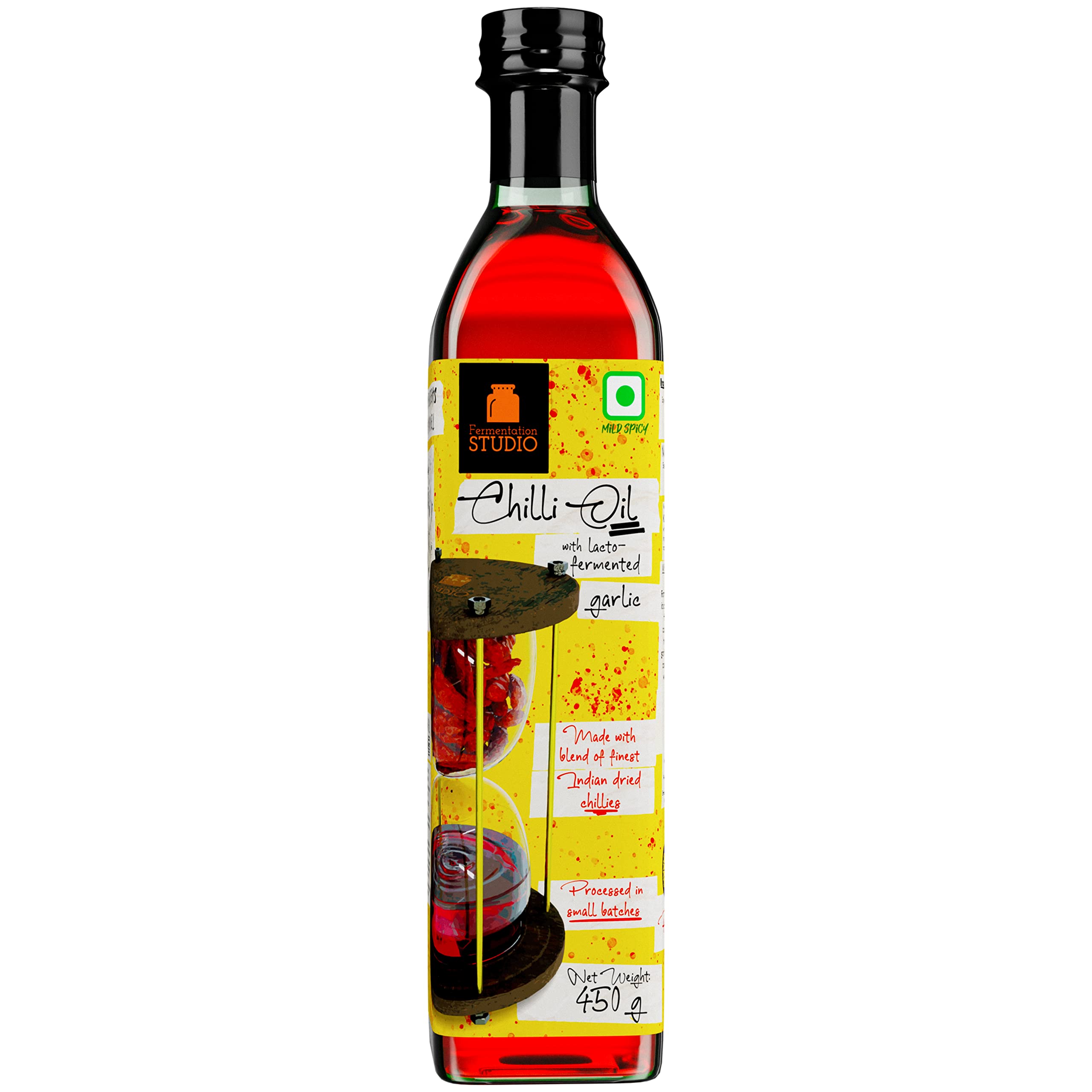 Fermentation Studio - Chilli Oil with Lacto-Fermented Garlic | 450g ~ 500mL | Made with Chillies, Garlic and Spices | Concentrated | Mild Spice | No Preservative, Artificial Flavors or Colors | (B0B3DYM653) Amazon Price History, Amazon Price Tracker
