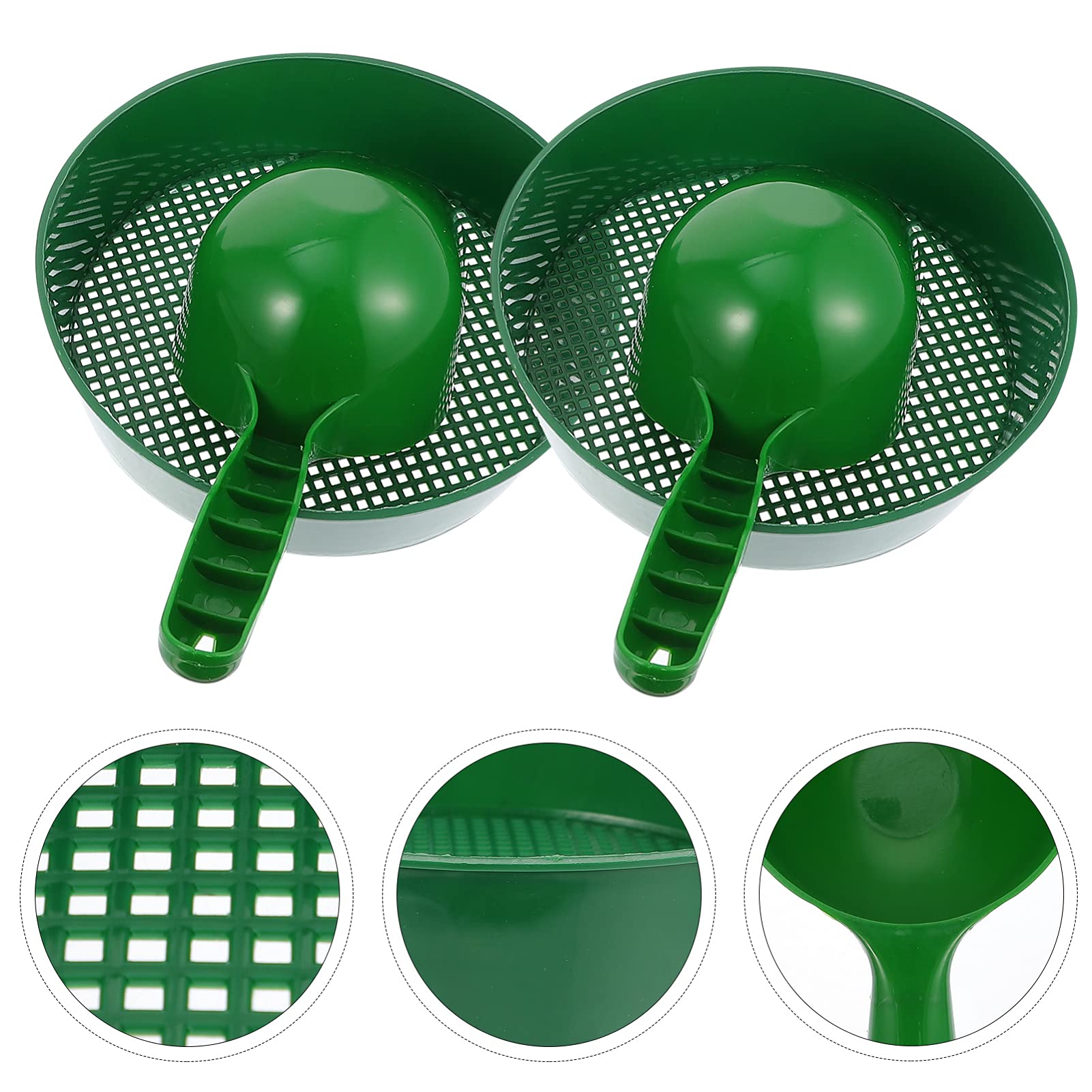 DOITOOL Mesh Strainer Strainer 1 Set of Thick Sand Sifter Rock Sieves Shell Finding Toys Garden Soil Sieve Sifting Pan Round Plastic Classifier Screen Gardening Tool with Mesh