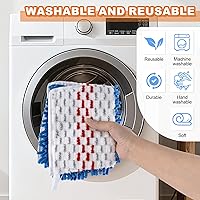 Vista 6 de Trapeadores de microfibra para limpieza de suelos, trapeador plano para uso húmedo y seco, trapeador de polvo para suelos de madera dura con 3