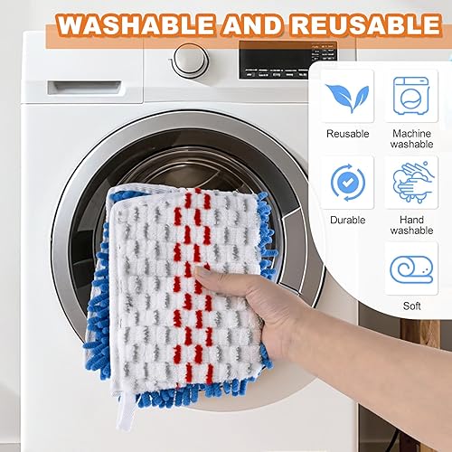 Miniatura 6 de Trapeadores de microfibra para limpieza de suelos, trapeador plano para uso húmedo y seco, mopa de polvo para suelos de madera dura con 3