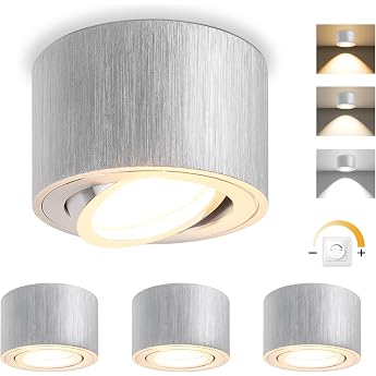 GeyouLux LED Surface-Mounted Spotlights Dimmable Diameter 80 x 50 mm [Energy Class E]