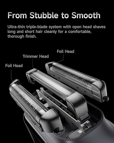 Miniatura 3 de Laifen P3 Pro - Afeitadora eléctrica de 3 cuchillas, motores lineales duales de alta velocidad, 12,000 cortesminuto, tiempo de funcionamiento de 100