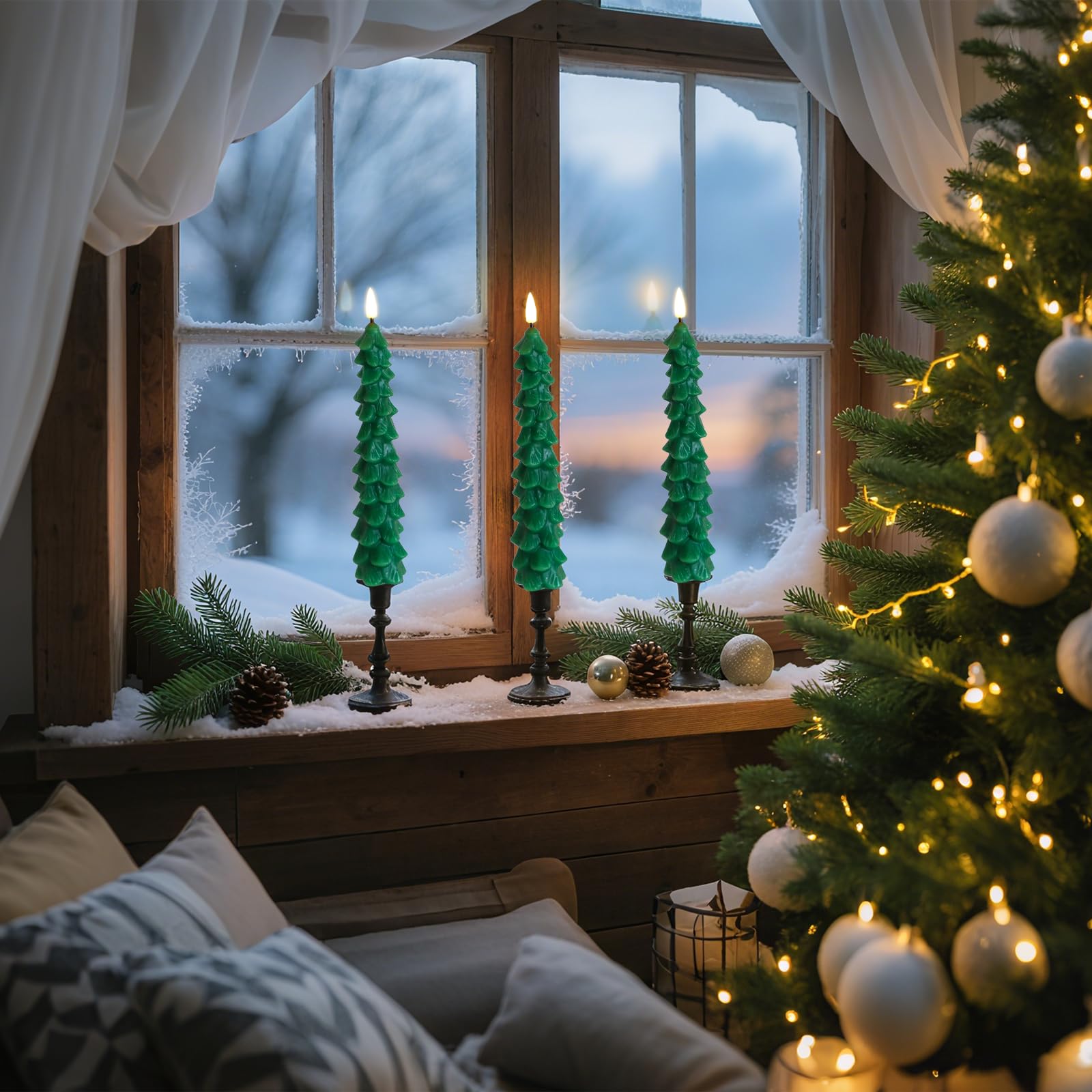 Candele Senza Fiamma A Forma Di Albero Di Natale DRomance - Con