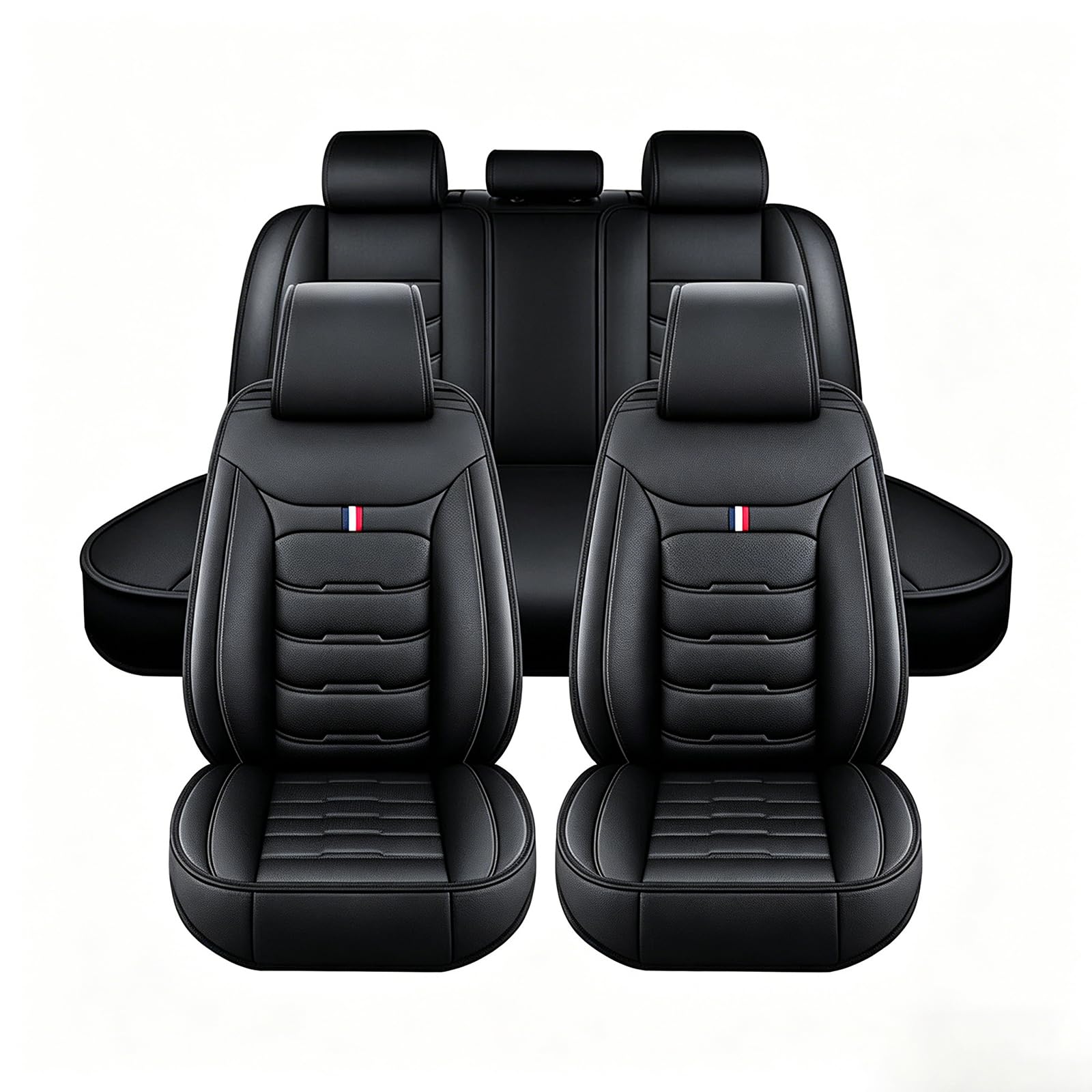 RFUJBPDZA Car Seat Covers, For KIA Carens (RP) 5seats 4th Gen 2013 2014 2015 2016 2017 2018 Nappa Leather Seat Protector Set Waterproof Breathable Airbag Compatible Front Rear Cushions,A