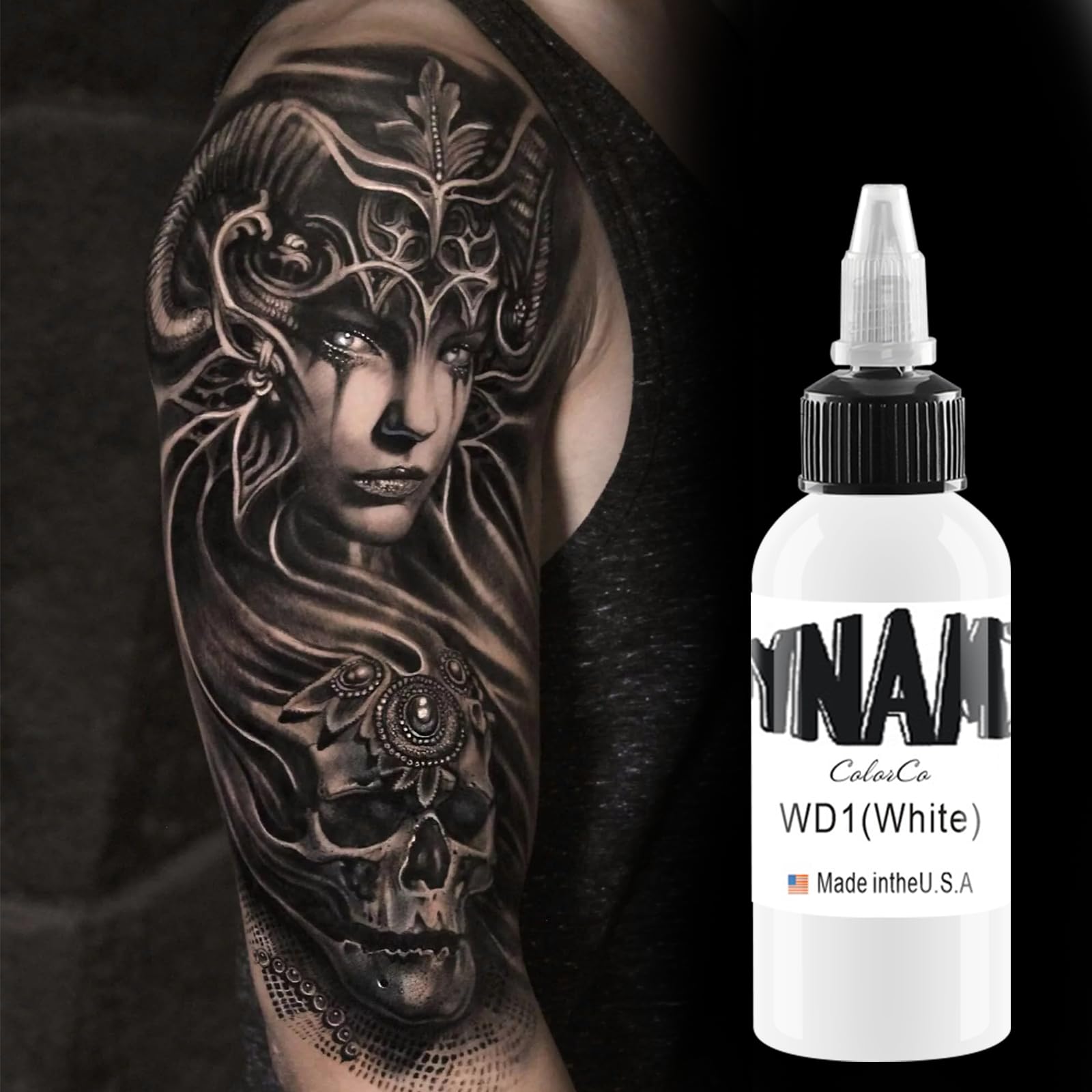 Inchiostro per tatuaggi, inchiostro per tatuaggi bianco, inchiostro ultra bianco, adatto per l'uso con inchiostro di qualsiasi altro colore (30 ml)