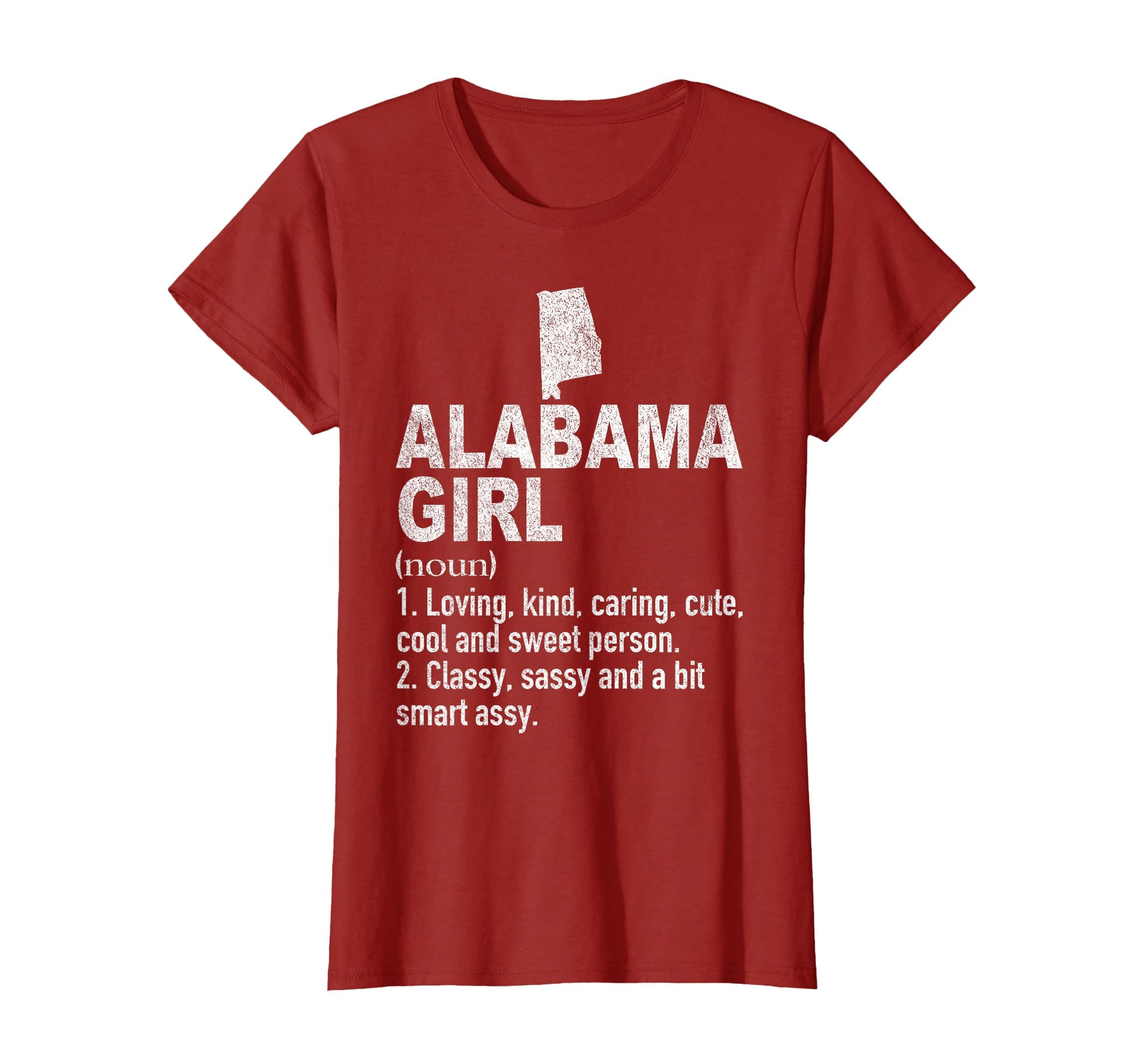 Alabama Girl Definition Tees Funny Hometown Home State Roots T-Shirt for Women
