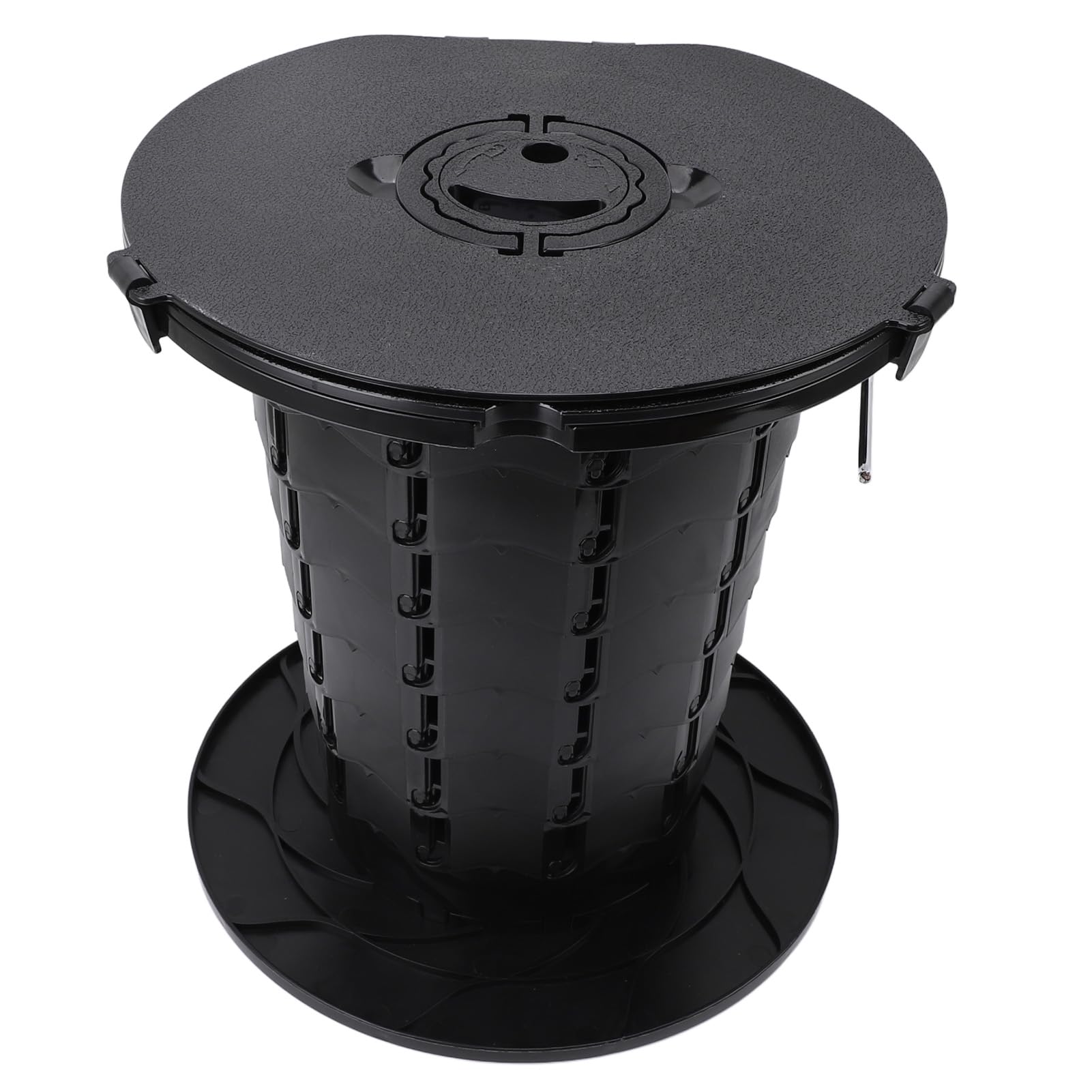 Alomejor Inodoro Portátil Retráctil de Altura Ajustable, Orinal de Viaje Plegable Estable para Acampar, Pescar, Adultos, Niños, Capacidad de Carga de 330,7 LB, Negro