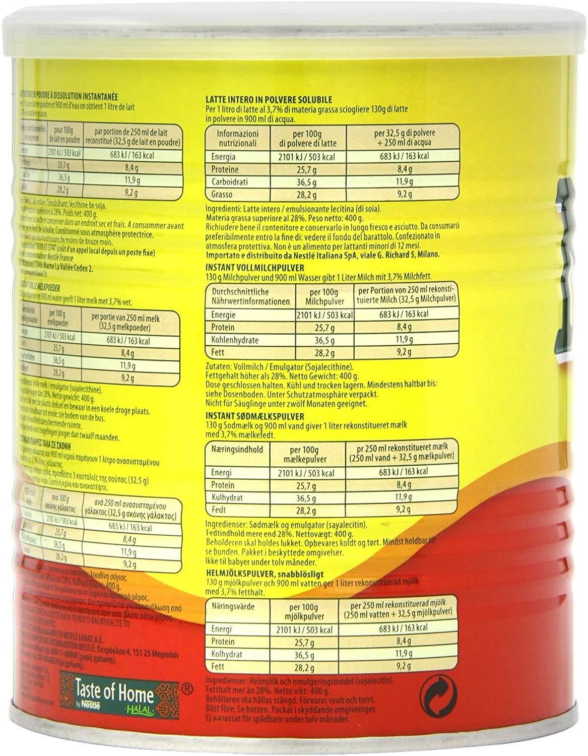 Nestle Nido Instant Full Cream Latte in polvere - 2 x 900 g