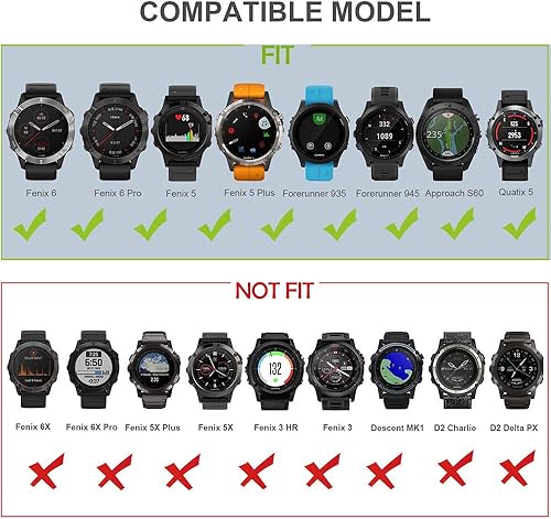 Miniatura 6 de ISABAKE Correa para Garmin Fenix 6 Pro Fenix 5 Plus, bandas de repuesto de ajuste rápido de 0.86 pulgadas, compatible con Fenix 6, Fenix 5,