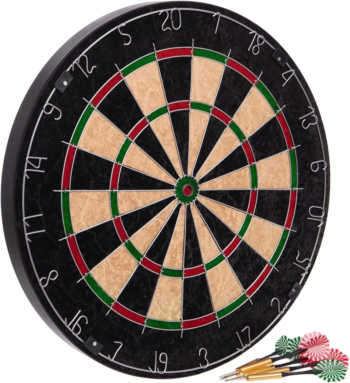 ULTIMAX Dart Board Set, Heavy Duty Dart Board Flocking Dart Board Including 6 Darts Excellent Indoor Game and Party Games Darts, Sports Gifts for Kids and Adults