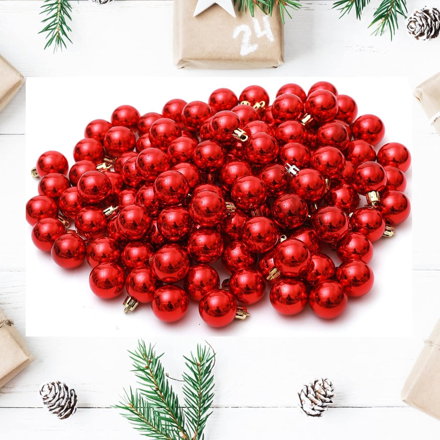 Blue Christmas Ball Ornaments - 24 Pcs -16