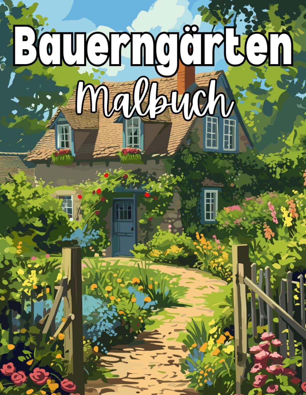 Livre de coloriage pour adultes et adolescents avec 50 dessins de jardins relaxants