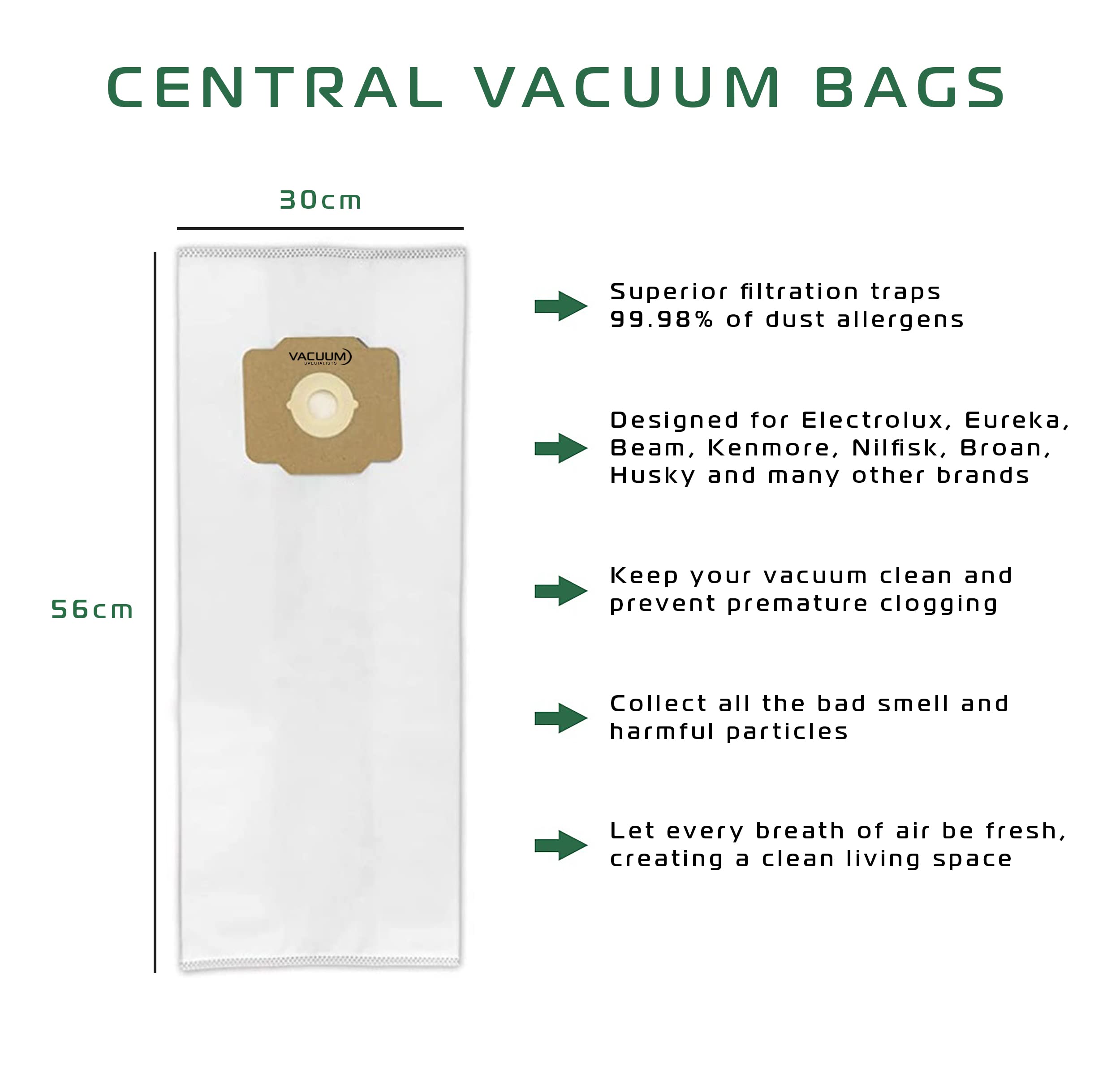 Nutone 9 CENTRAL VAC VACUUM BAGS