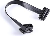 Vista 3 de Cable de diagnóstico de extensión de cinta OBD 2 OBD ii de perfil bajo macho a hembra 16 pines completamente conectado para lector de código