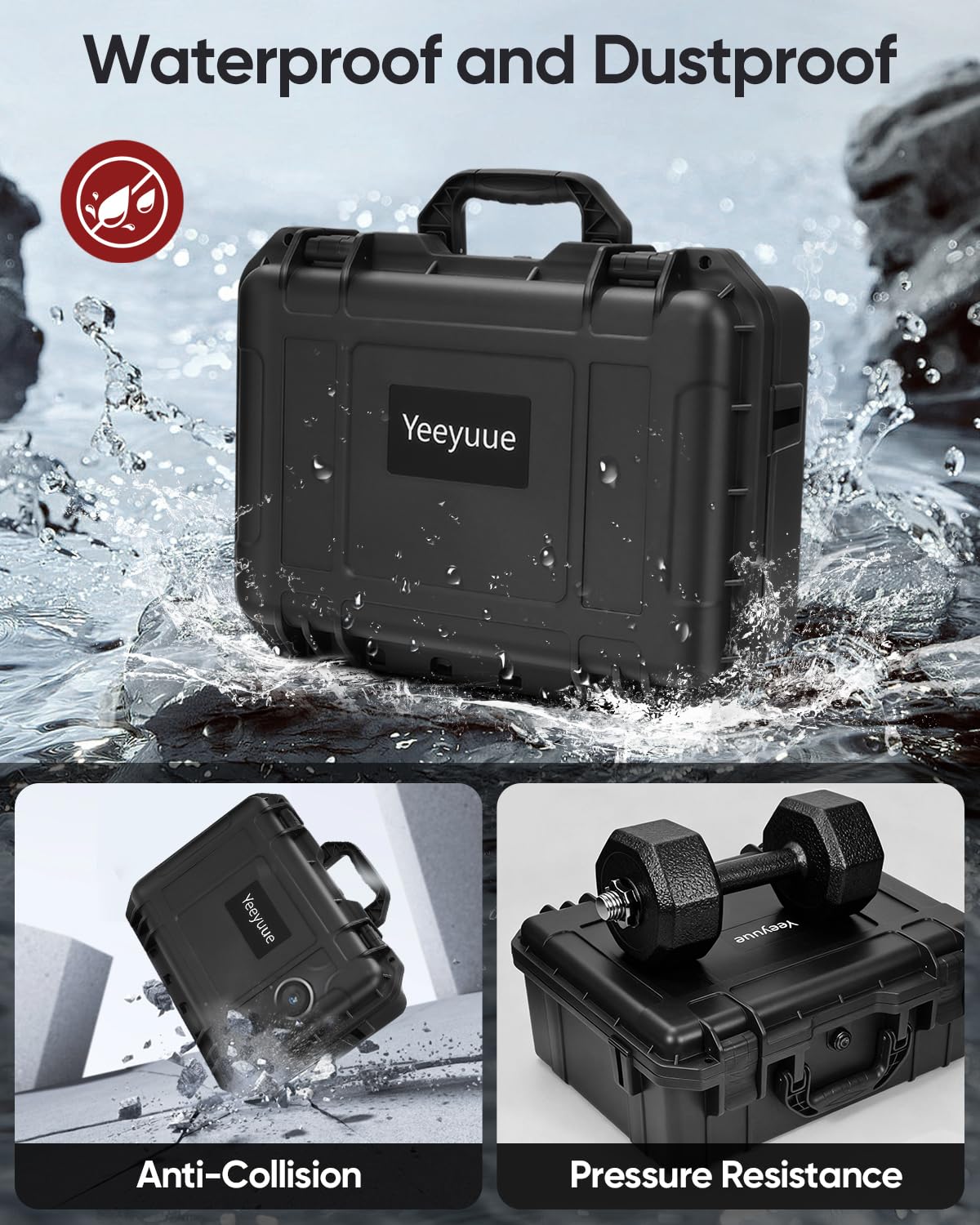 Yeeyuue Carrying Case for Nintendo Switch,IP67 Waterproof Hard Shell Travel Case with Soft Lining,Protective Storage for Console,Pro Controller & All Accessories