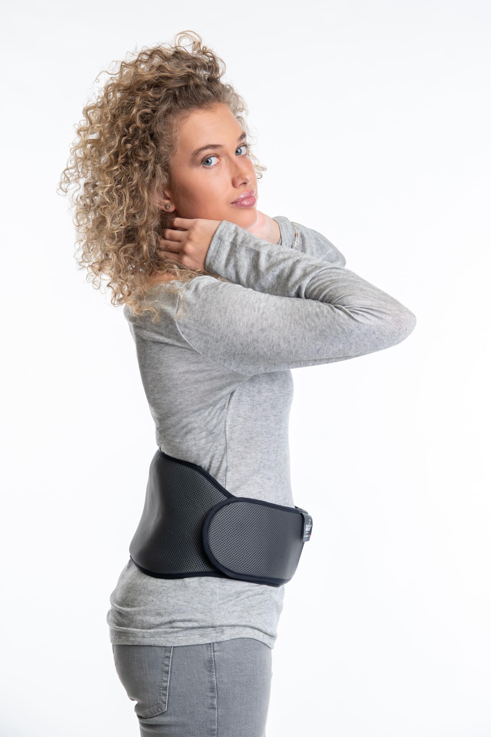 Thermofits Termoforo lombare irradiante ad infrarossi con alimentazione a batteria, Nero