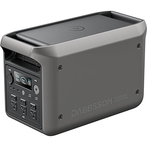 DABBSSON 2000L Solar Generator(2025 New), 2048Wh Semi-Solid LiFePO4, 2200W AC Output×6, P-Boost 3300W, Compact&Lightweight, 1.3X Runtime, Portable Power Station for Camping/Home/RV