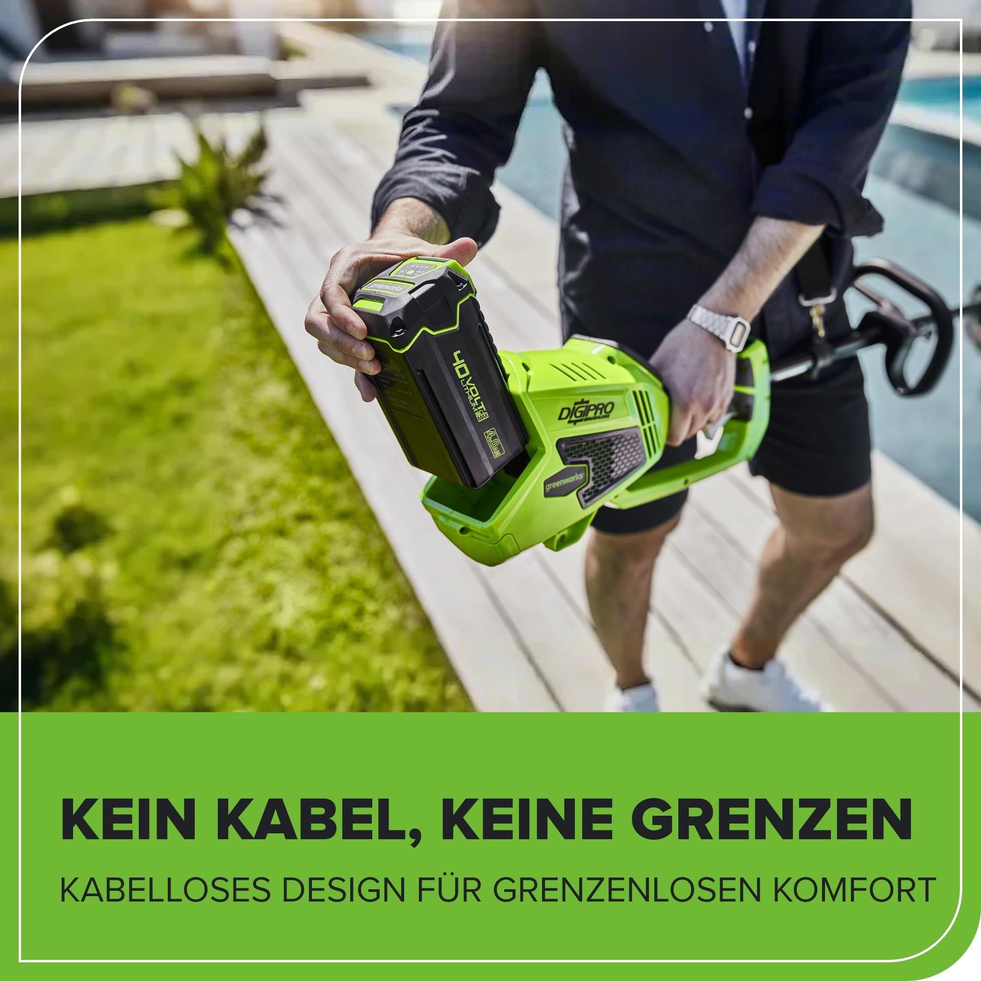 Greenworks Tondeuse à Gazon sans Fil pour Pelouses Jusqu'à 400m², Largeur de Coupe de 35cm G40LM35 & Batterie 40V 4Ah et Chargeur Universel Puissance 2A - GSK40B4 Plus Batterie 40V 5Ah - G40B5