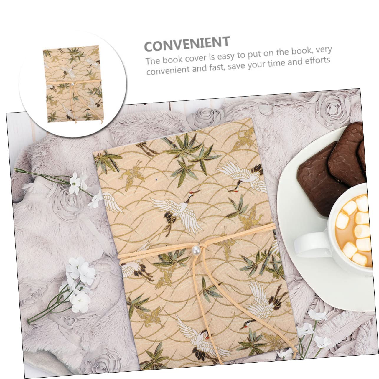 STOBOK 4stücke Ornamental Buchumschlag Mit Elegantem Design Dekorative Schutzhülle Für Notizbücher Und Taschenbücher Anpassbare Stoffhülle Beige Mit Goldprägung Für Schule Und