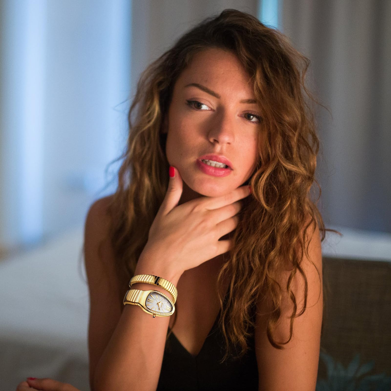 Relojes de serpiente para mujer, reloj de serpiente para mujer, reloj de serpiente plateado, diseño único, relojes para mujer con números romanos, día de San Valentín, día de la madre, Navidad
