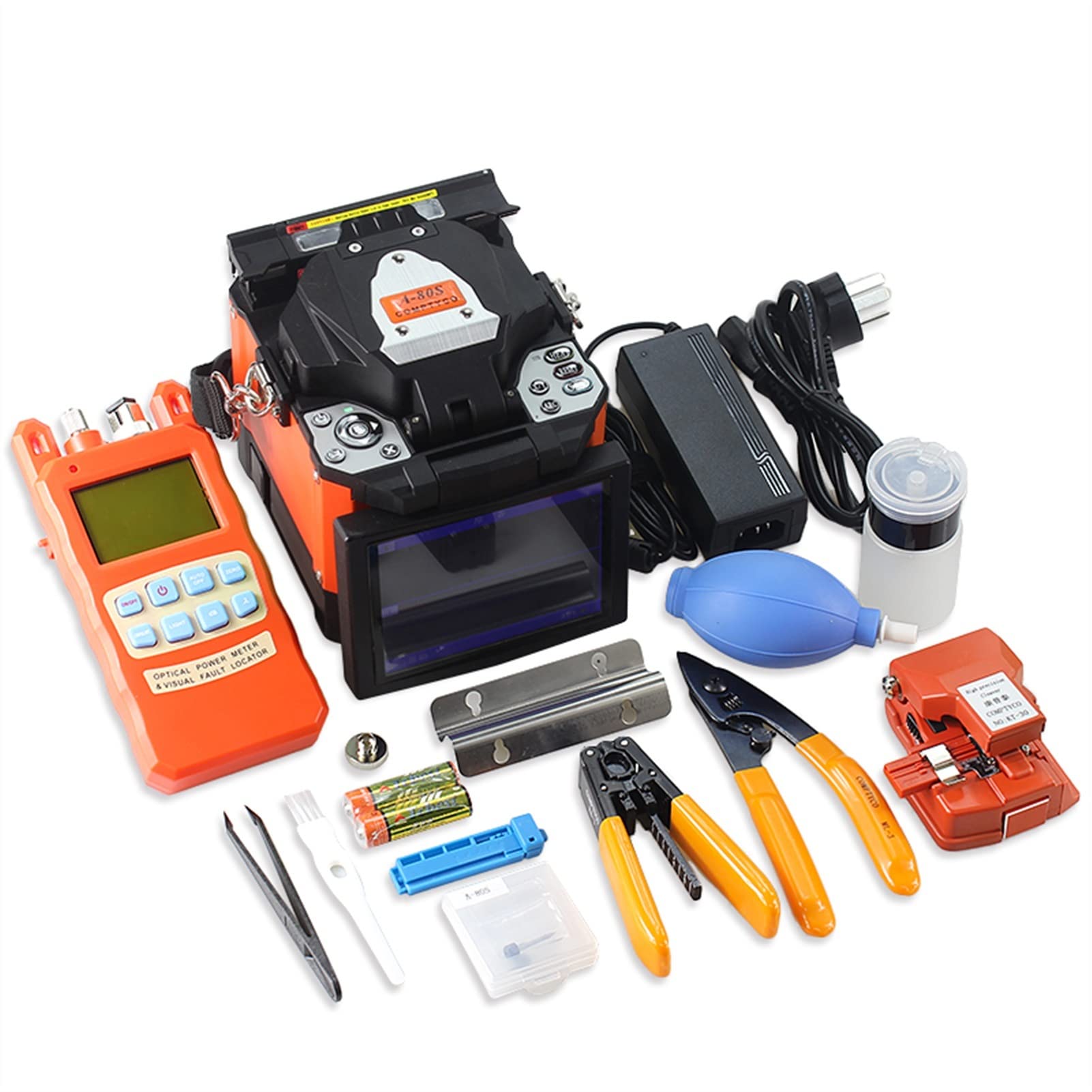Spawarka światłowodowa, Niska promocja A-80s. Pomarańczowa automatyczna maszyna Fusion Fusion Fusion Fusion Splicer Fiber Optic Splicing Machine Szybsze spawanie