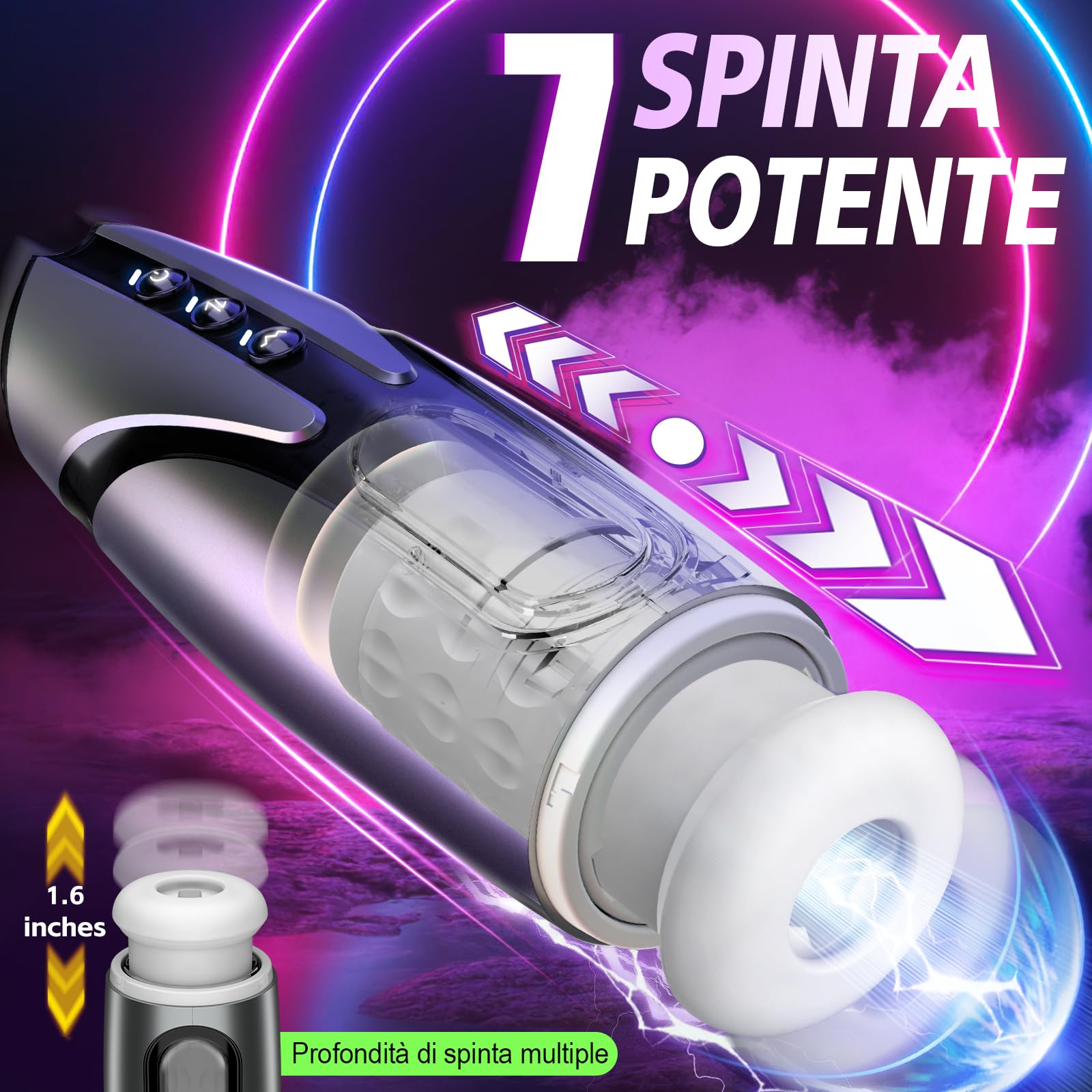 Masturvatore per Uomo con 7 Modalità di Vibrazione & Telescopica, Masturbatore Maschile per Pene Sex Toys Vibratore, Realistico Vagina Pocket Pussy Sexytoysys Coppia