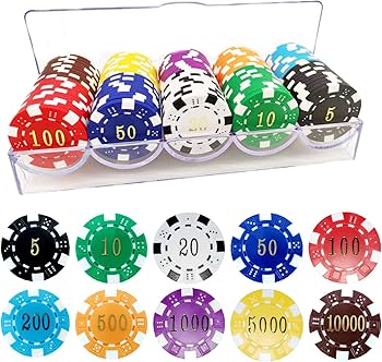 Amazon | ポーカーチップ 重量感 カジノチップ（5点～10000点） 額面